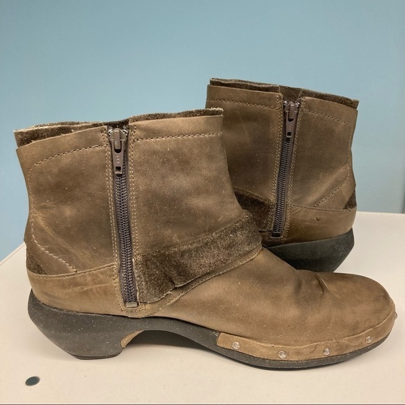 MERRELL  LUX Sz 10 Mid Nubuck Leather Moto Style Ankle Boots - Picture 4 of 14